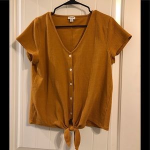 J.Crew Tie front button top